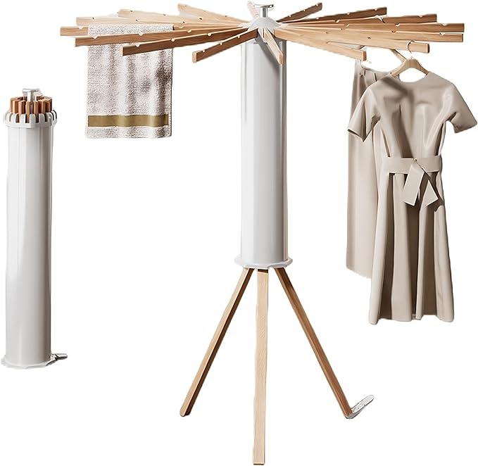 Tripod Clothes Drying Rack – Foldable Laundry Stand with 16 Poles and 315 inches Capacity