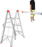 Lightweight Aluminum 3-Step Folding Ladder | Twin Front, Collapsible A-Frame Design with Wide Anti-Slip Pedals | Compact, Portable Step Stool | 330lb Capacity, EN131 Certified