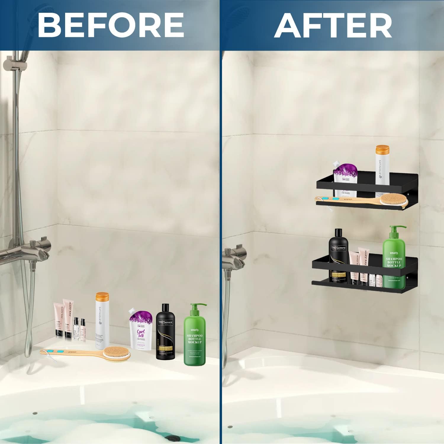 Shower Caddy Bathroom Organizer, Self Adhesive Shower Shelves With